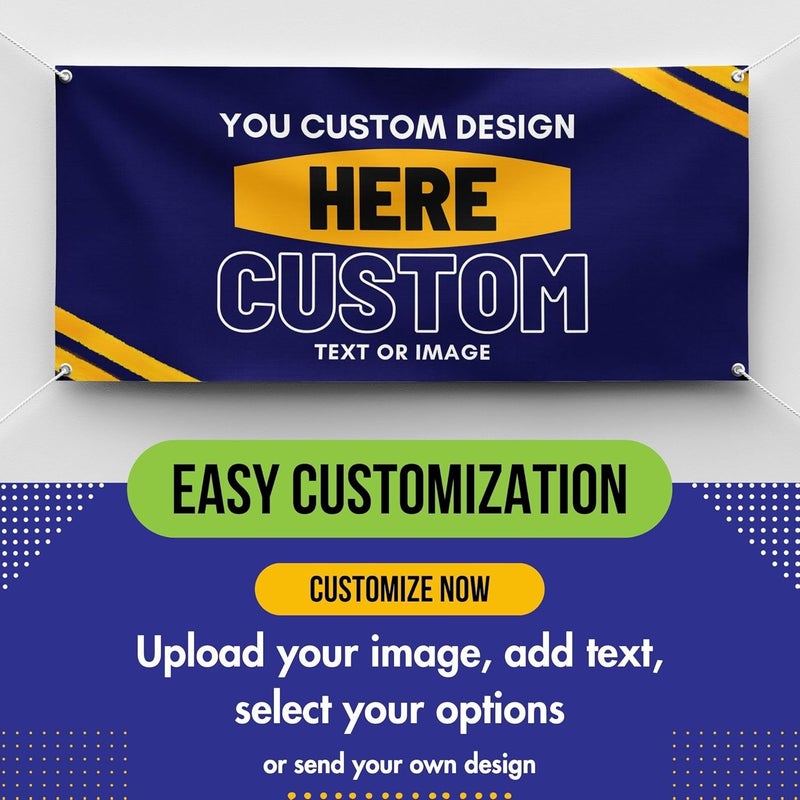 Factory of Stickers Store Personalized Custom Vinyl Banner Printing Indoor or Outdoor use Printed Business Event Birthday Party Large Custom Vinyl banner for Party Decoration (5'x6') - Image 2